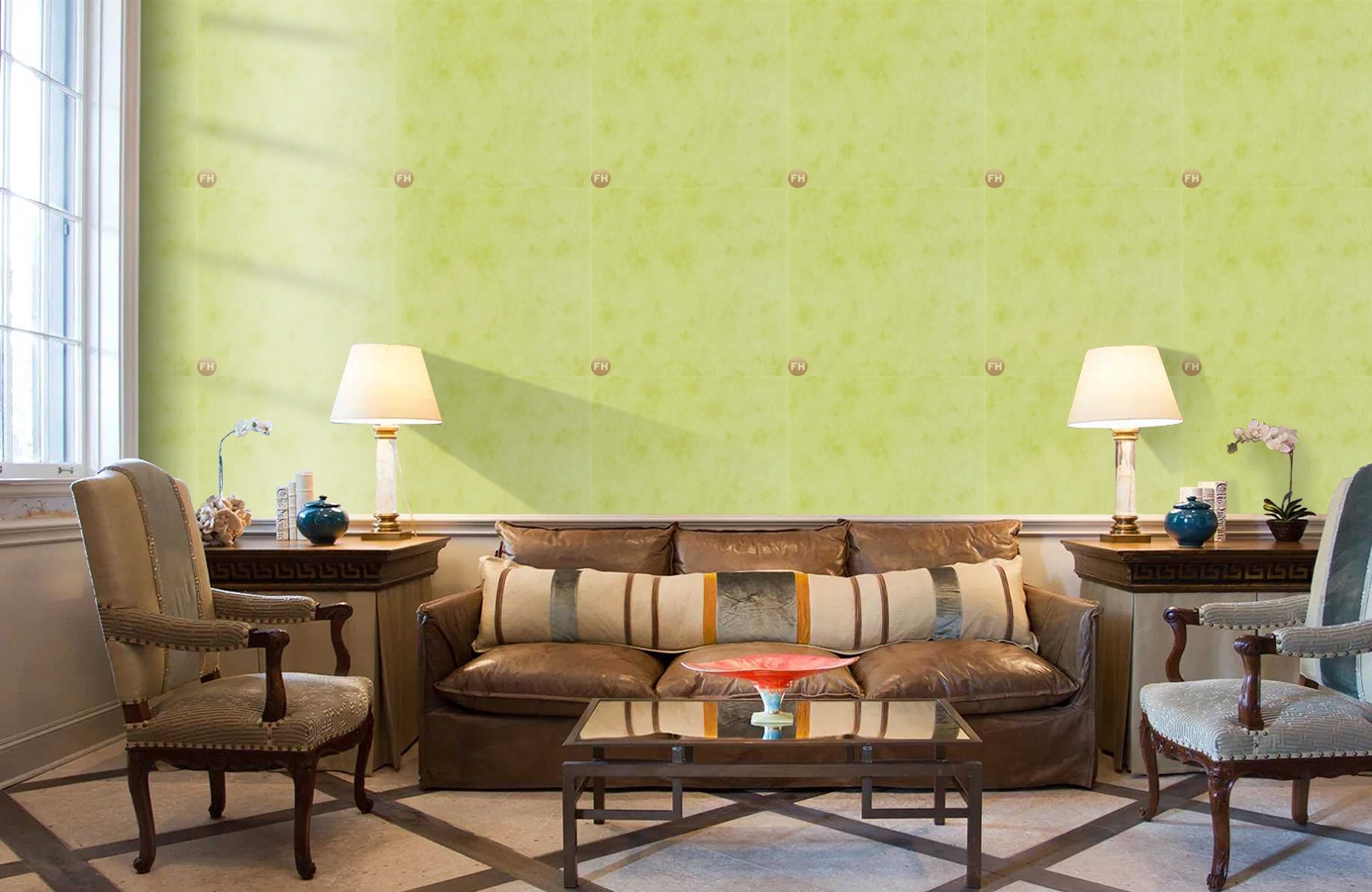 Обои 6888-66 фото в интерьере кабинета