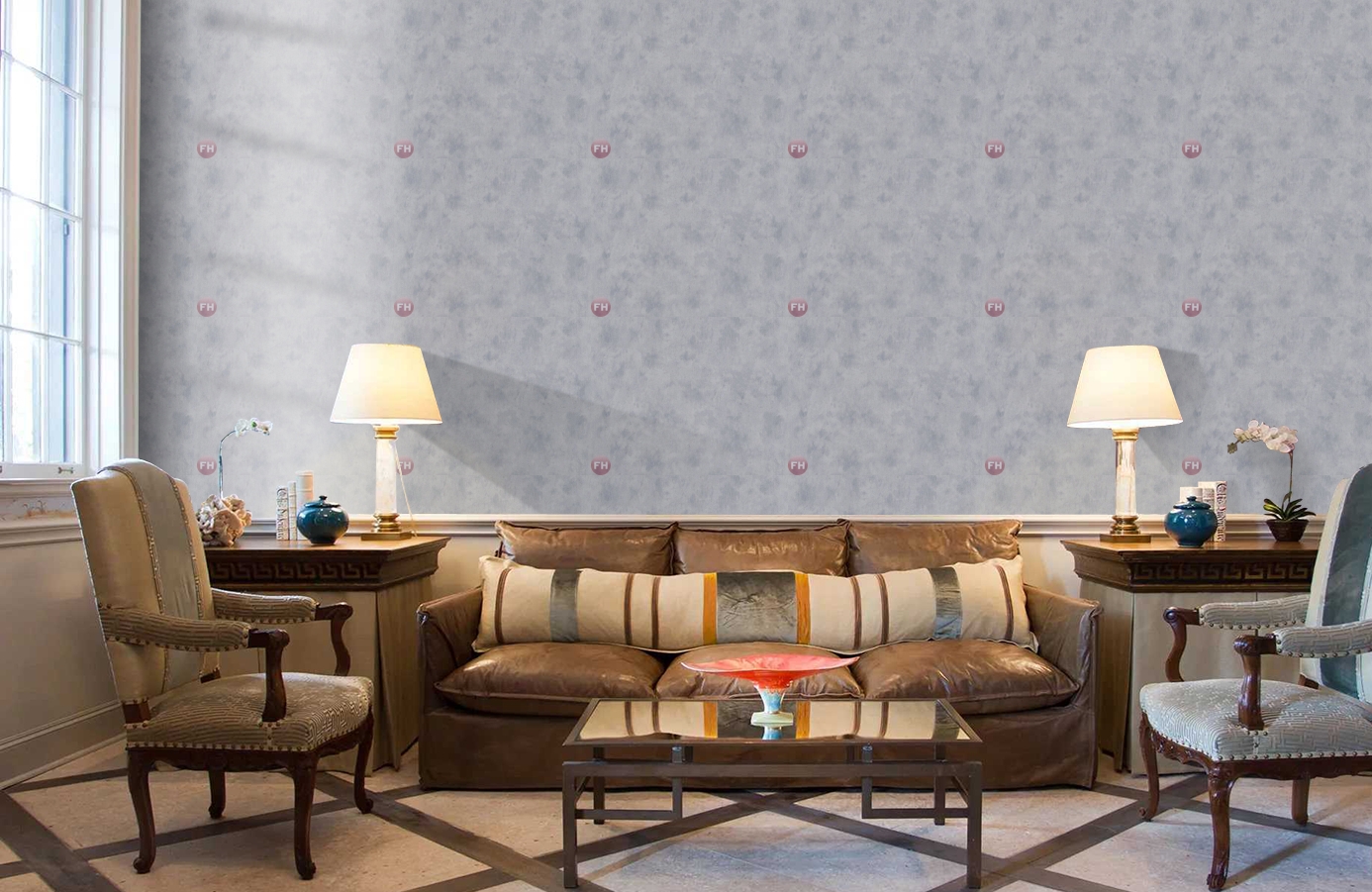 Обои 6910-19 фото в интерьере кабинета