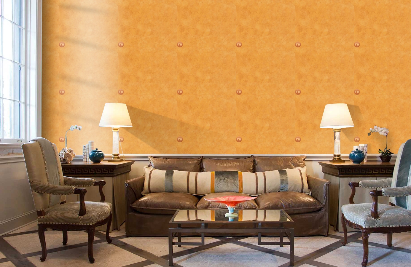 Обои 7588-28 фото в интерьере кабинета