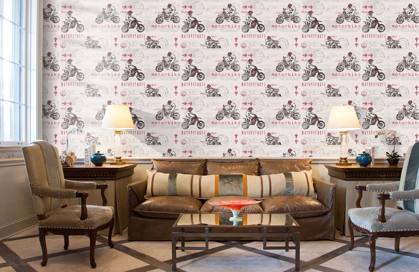 Обои 93550-5 фото в интерьере кабинета