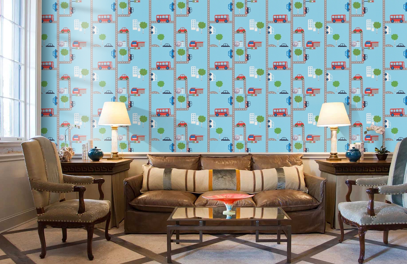 Обои 93632-1 фото в интерьере кабинета