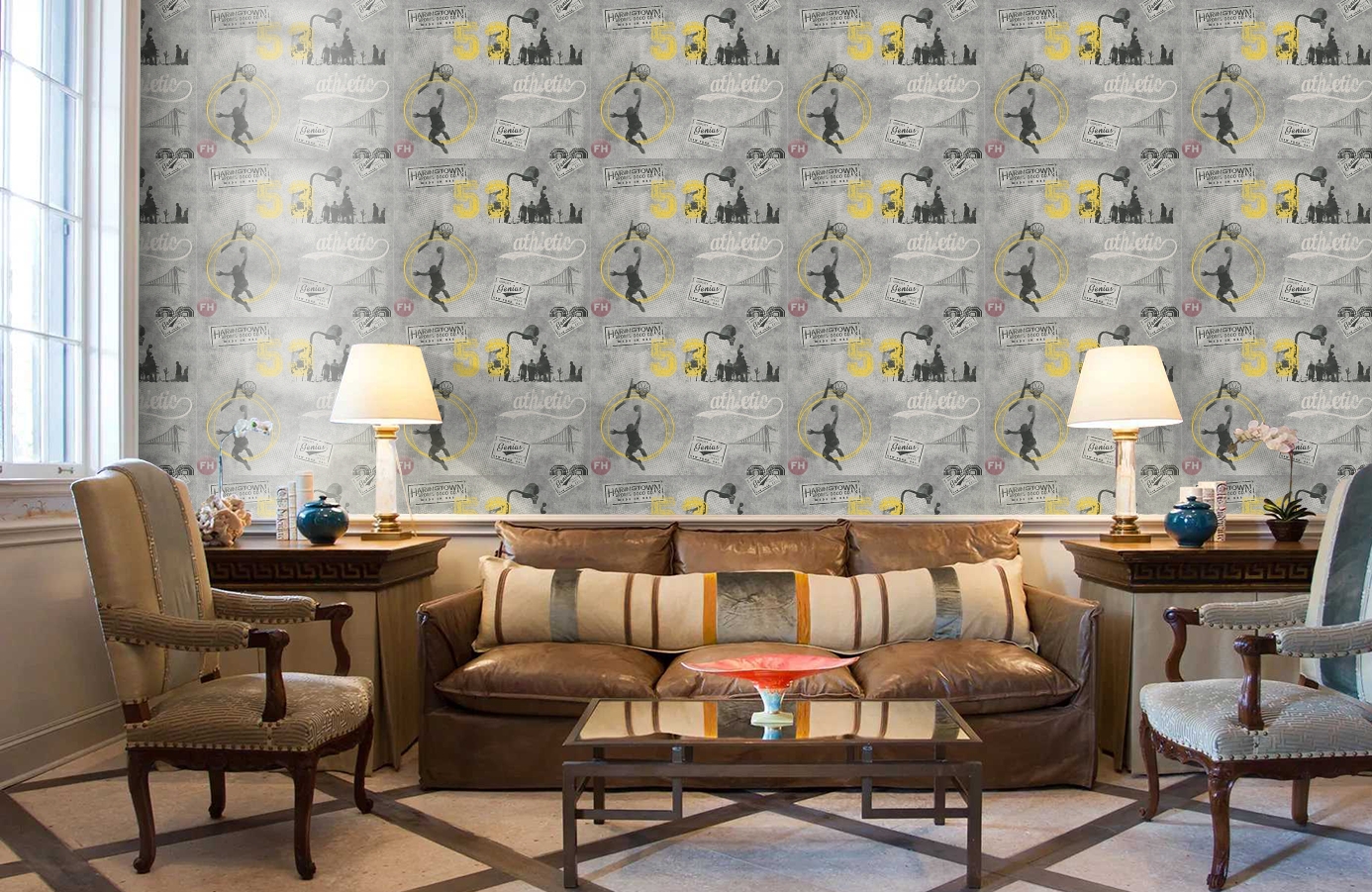 Обои 95387-1 фото в интерьере кабинета