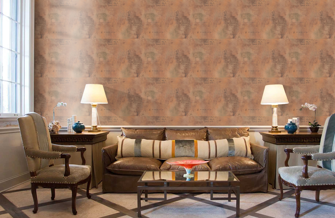 Обои 95390-3 фото в интерьере кабинета