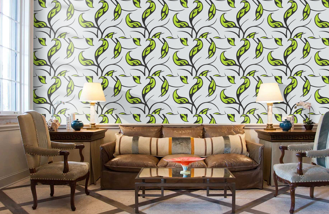 Обои 95525-5 фото в интерьере кабинета