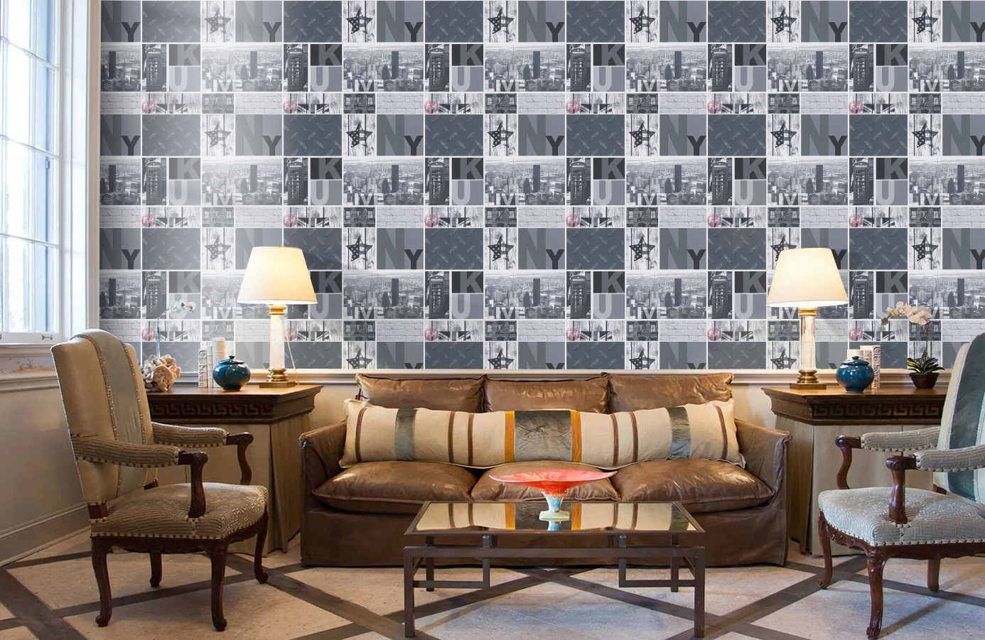 Обои 95596-2 фото в интерьере кабинета