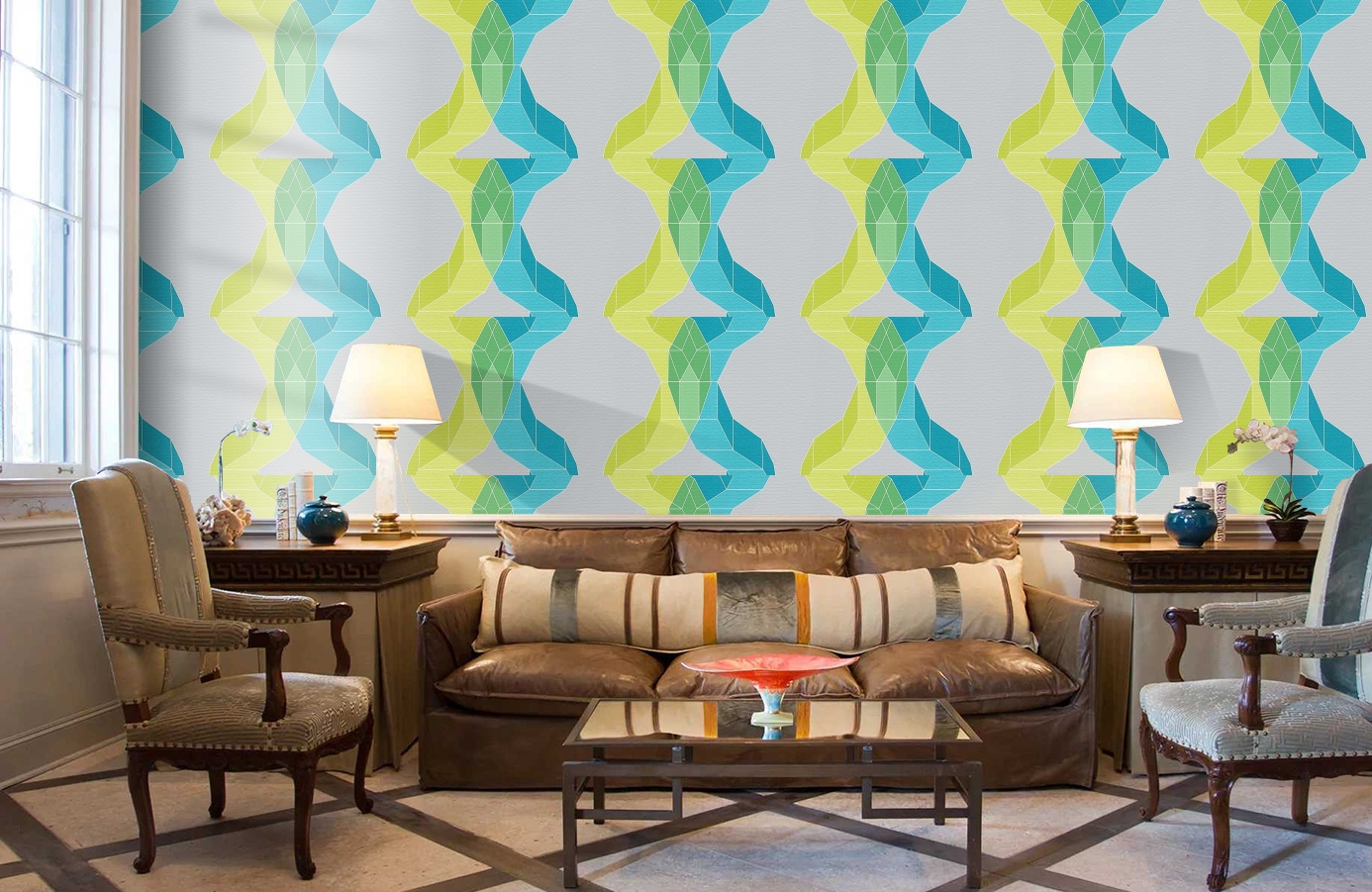 Обои 95650-3 фото в интерьере кабинета