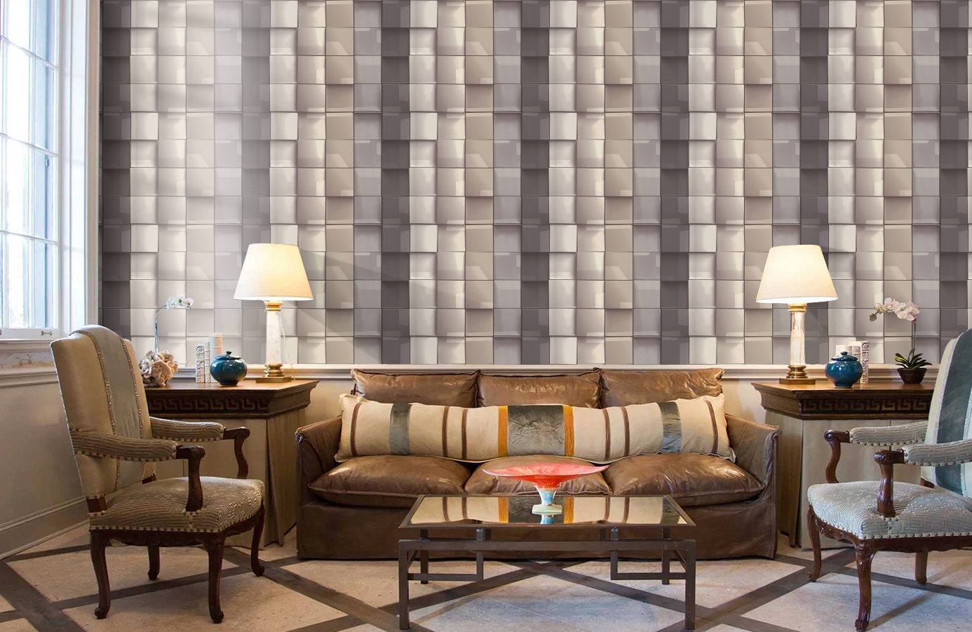 Обои 96020-2 фото в интерьере кабинета