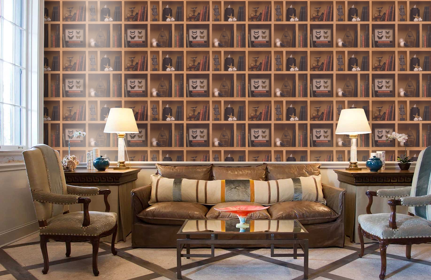 Обои 96030-1 фото в интерьере кабинета