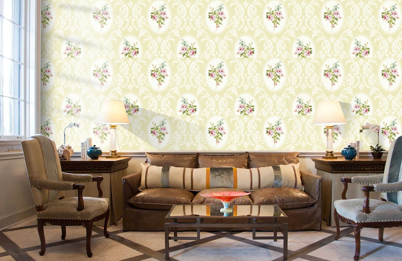 Обои DL20303 фото в интерьере кабинета