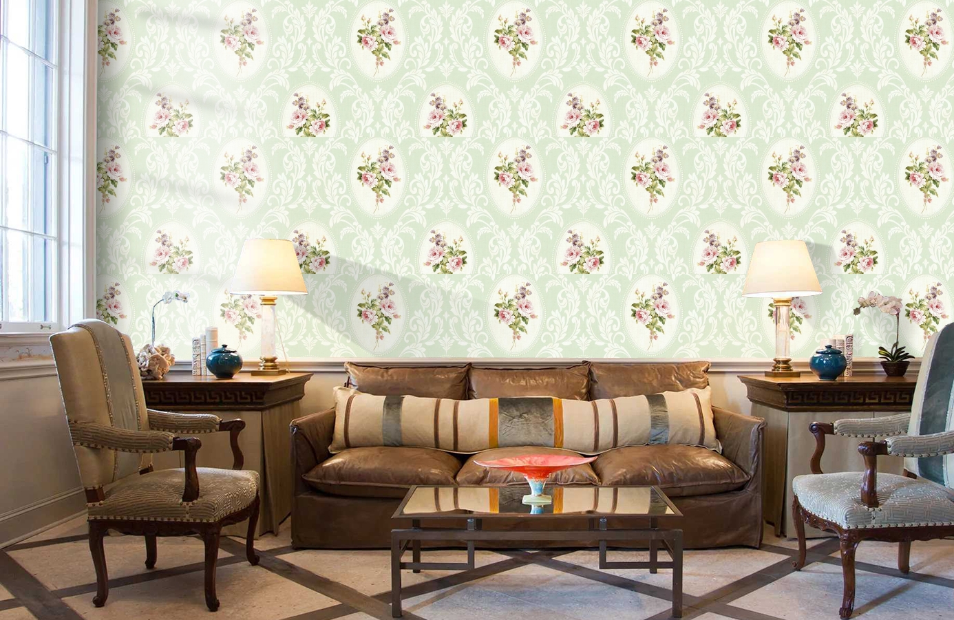 Обои DL20304 фото в интерьере кабинета