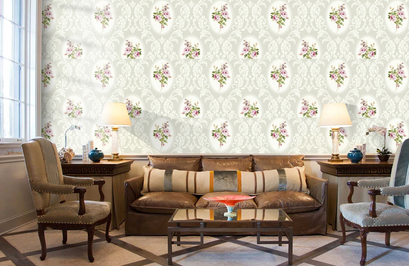 Обои DL20308 фото в интерьере кабинета