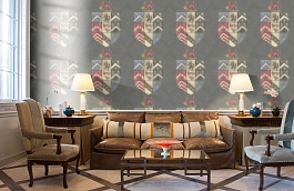 Обои Hastings Charcoal HS05 фото в интерьере кабинета превью