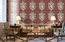 Обои Hastings Red HS02 фото в интерьере кабинета превью