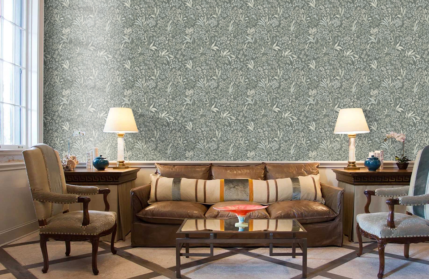 Обои 7270 фото в интерьере кабинета