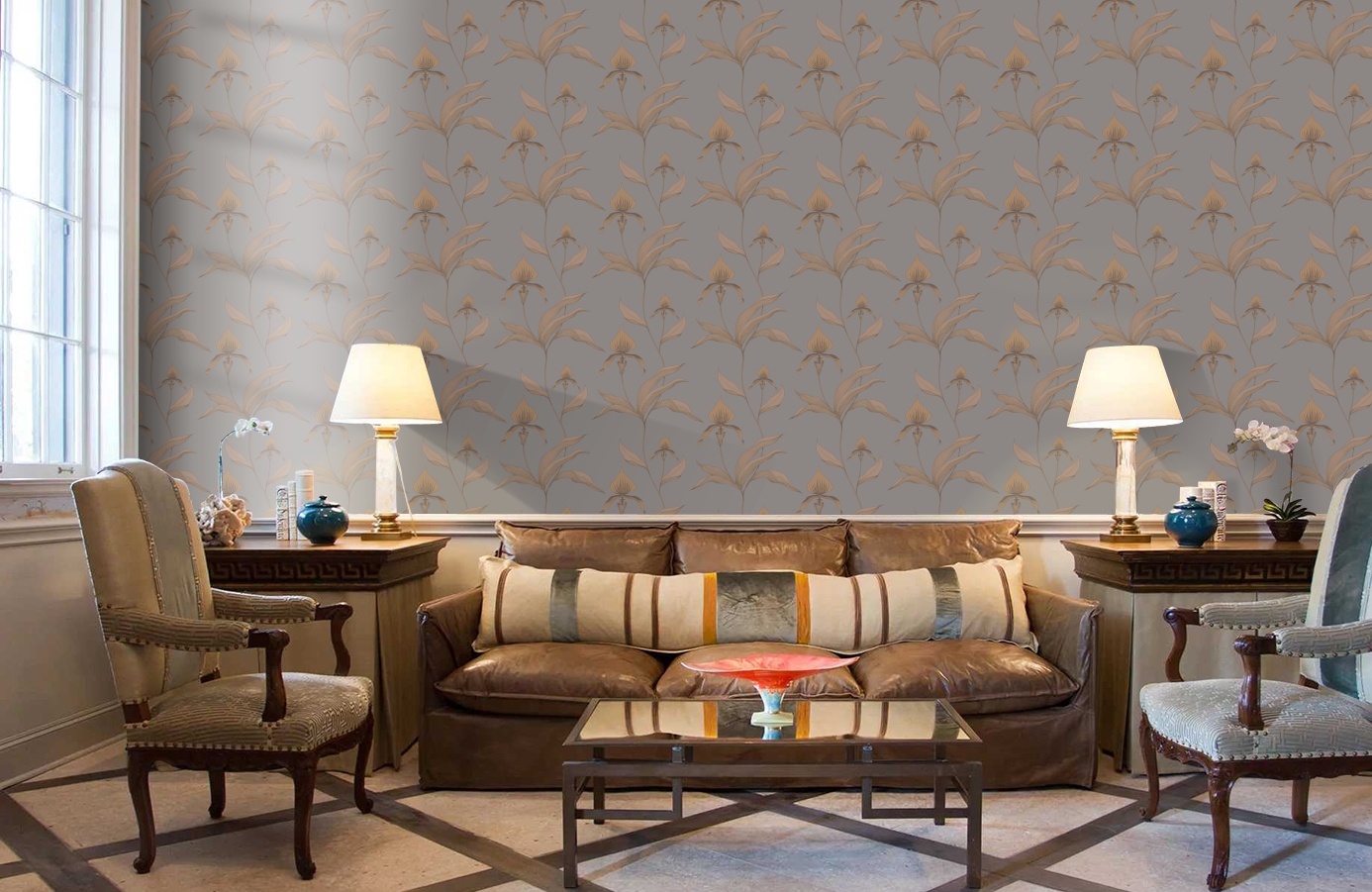 Обои 95/10056 фото в интерьере кабинета