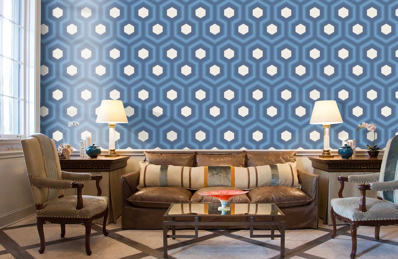 Обои 95/6035 фото в интерьере кабинета