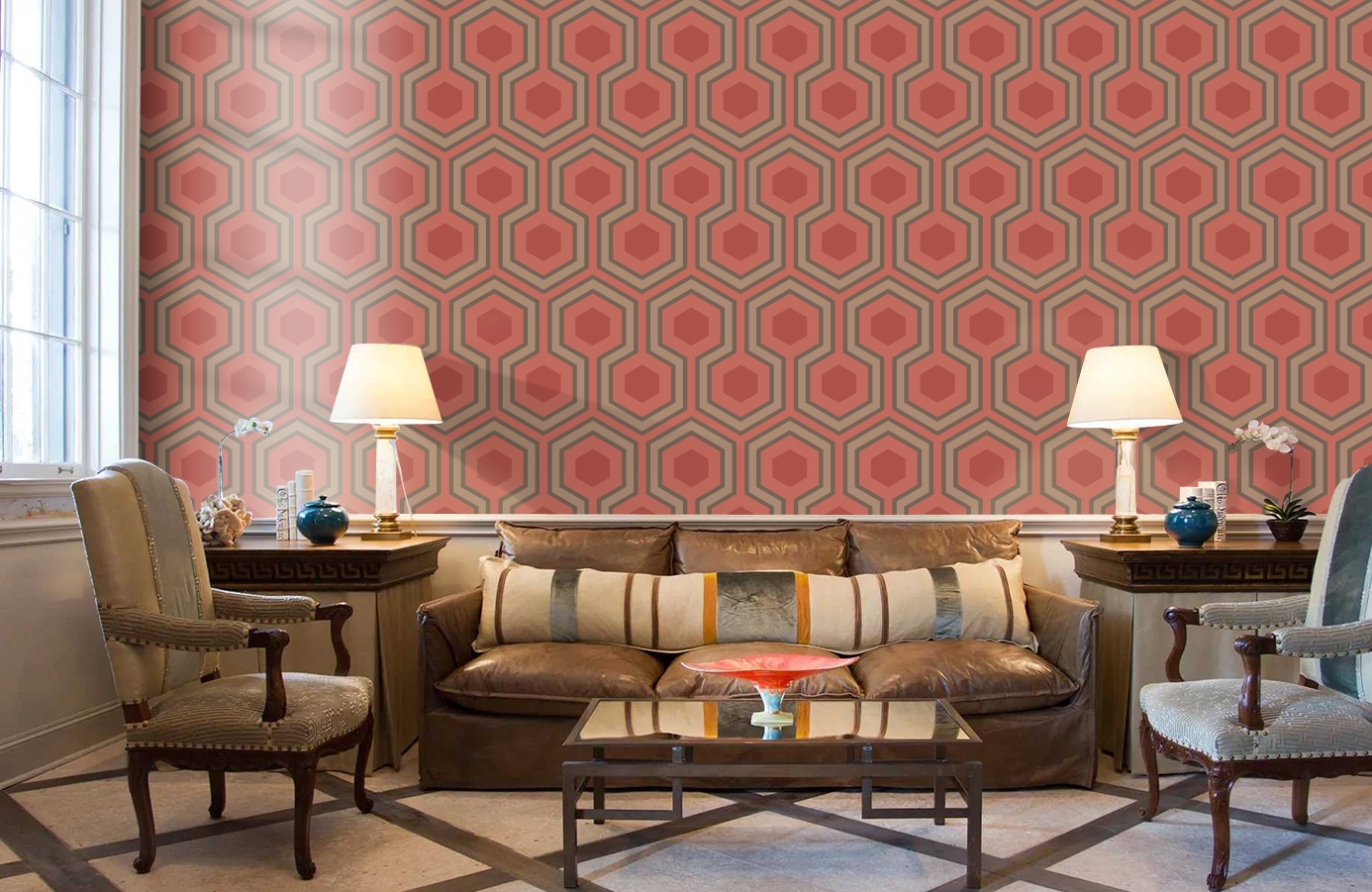 Обои 95/6038 фото в интерьере кабинета