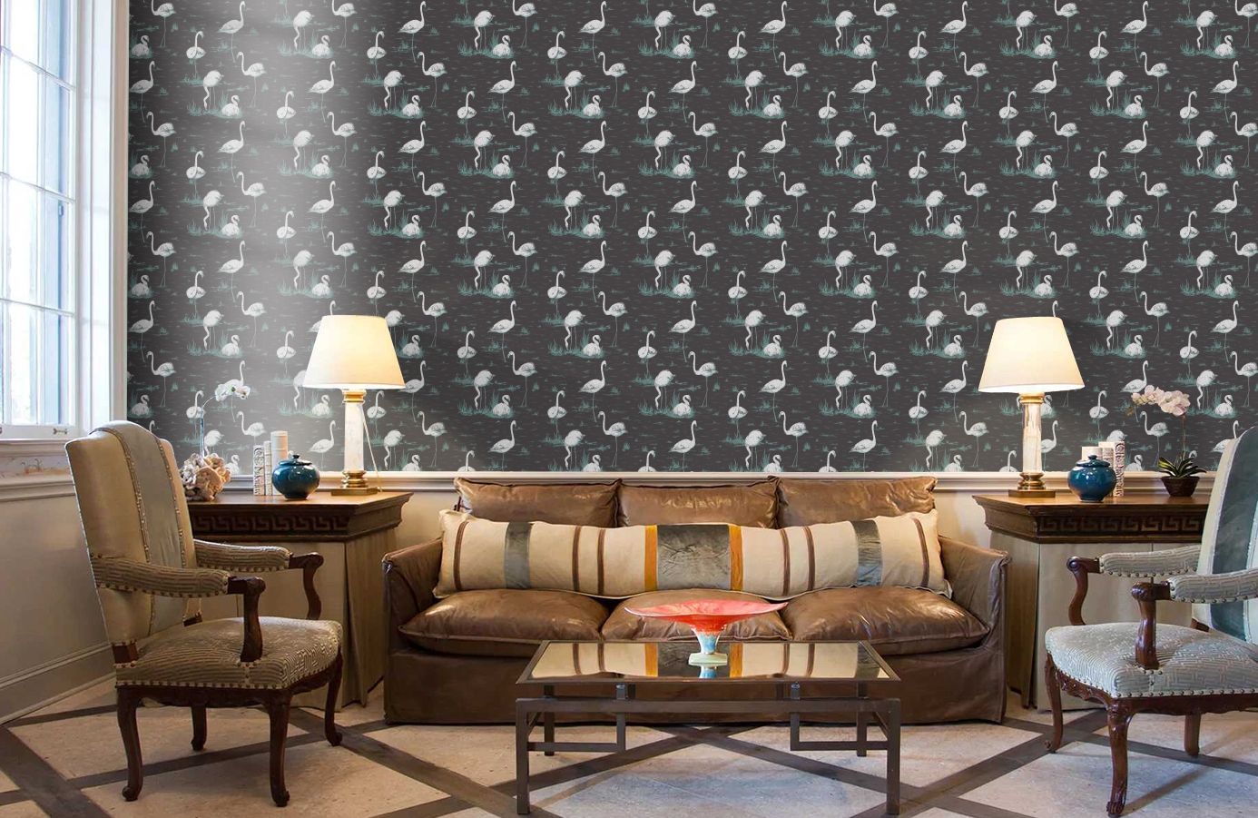 Обои 95/8048 фото в интерьере кабинета