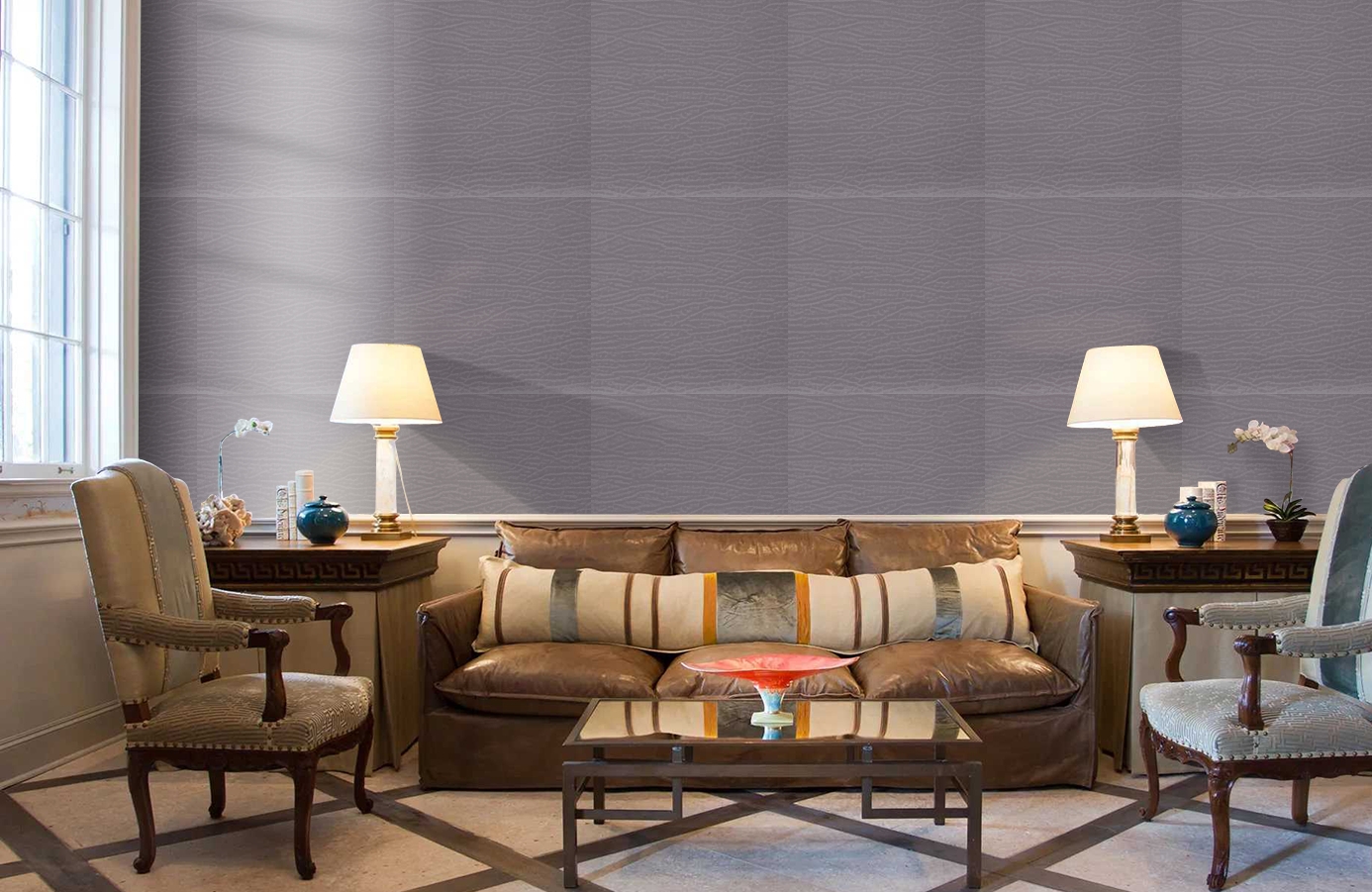 Обои Cordwain 39-Crystal фото в интерьере кабинета