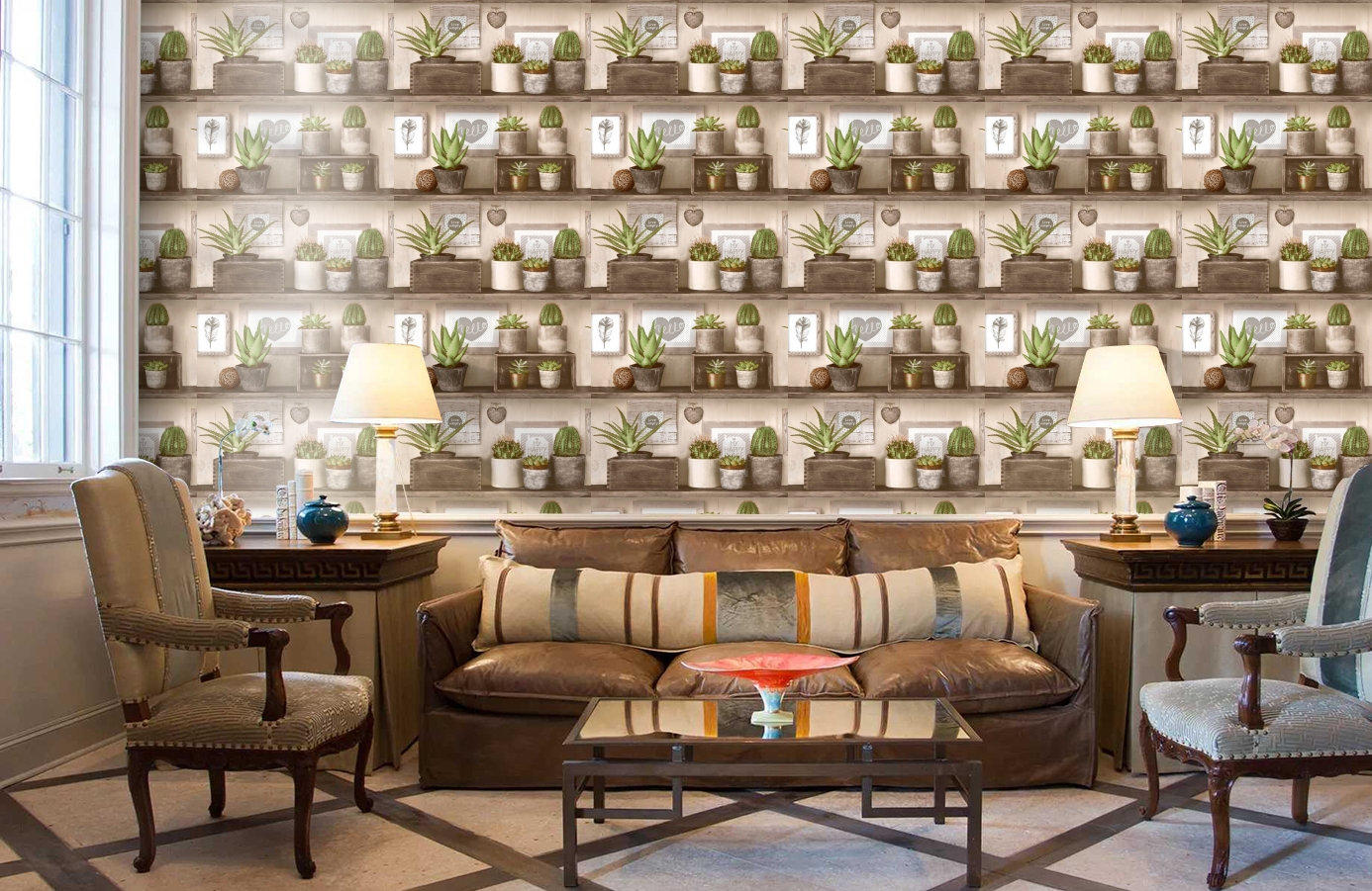 Обои 2016-02 фото в интерьере кабинета