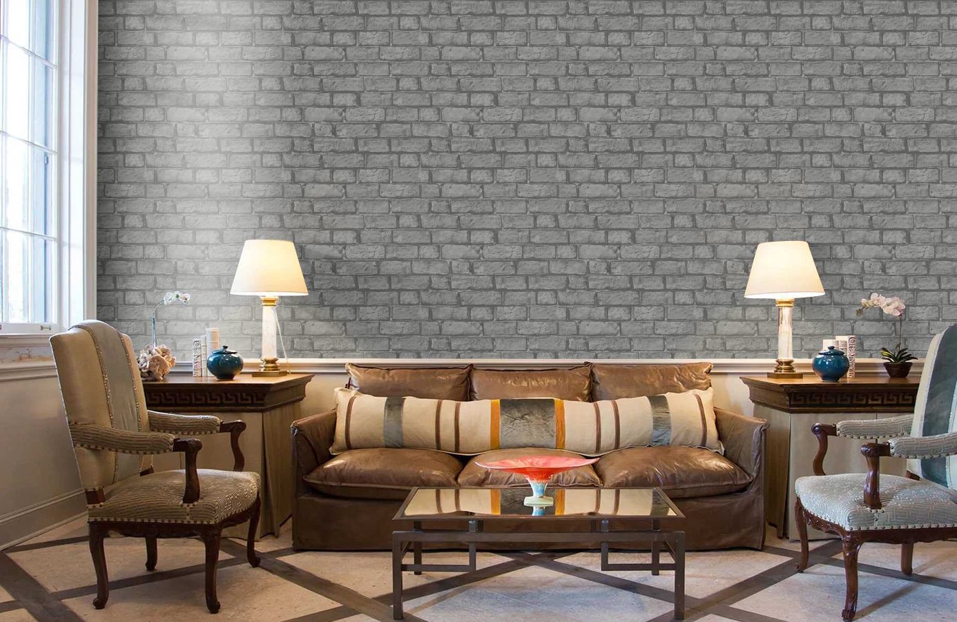 Обои 7033 фото в интерьере кабинета