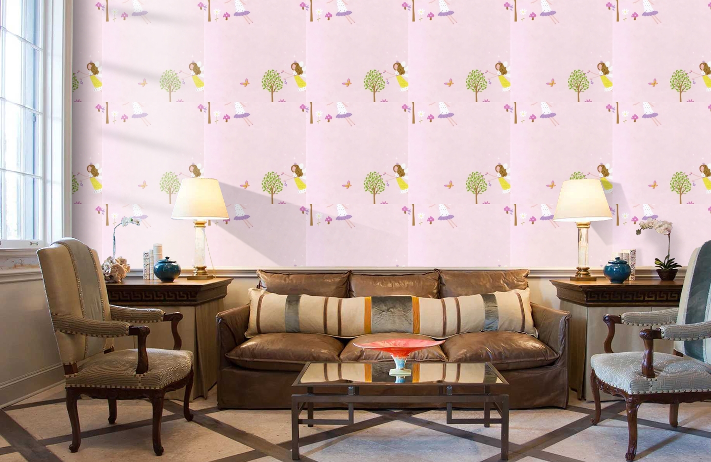 Обои DL21127 фото в интерьере кабинета