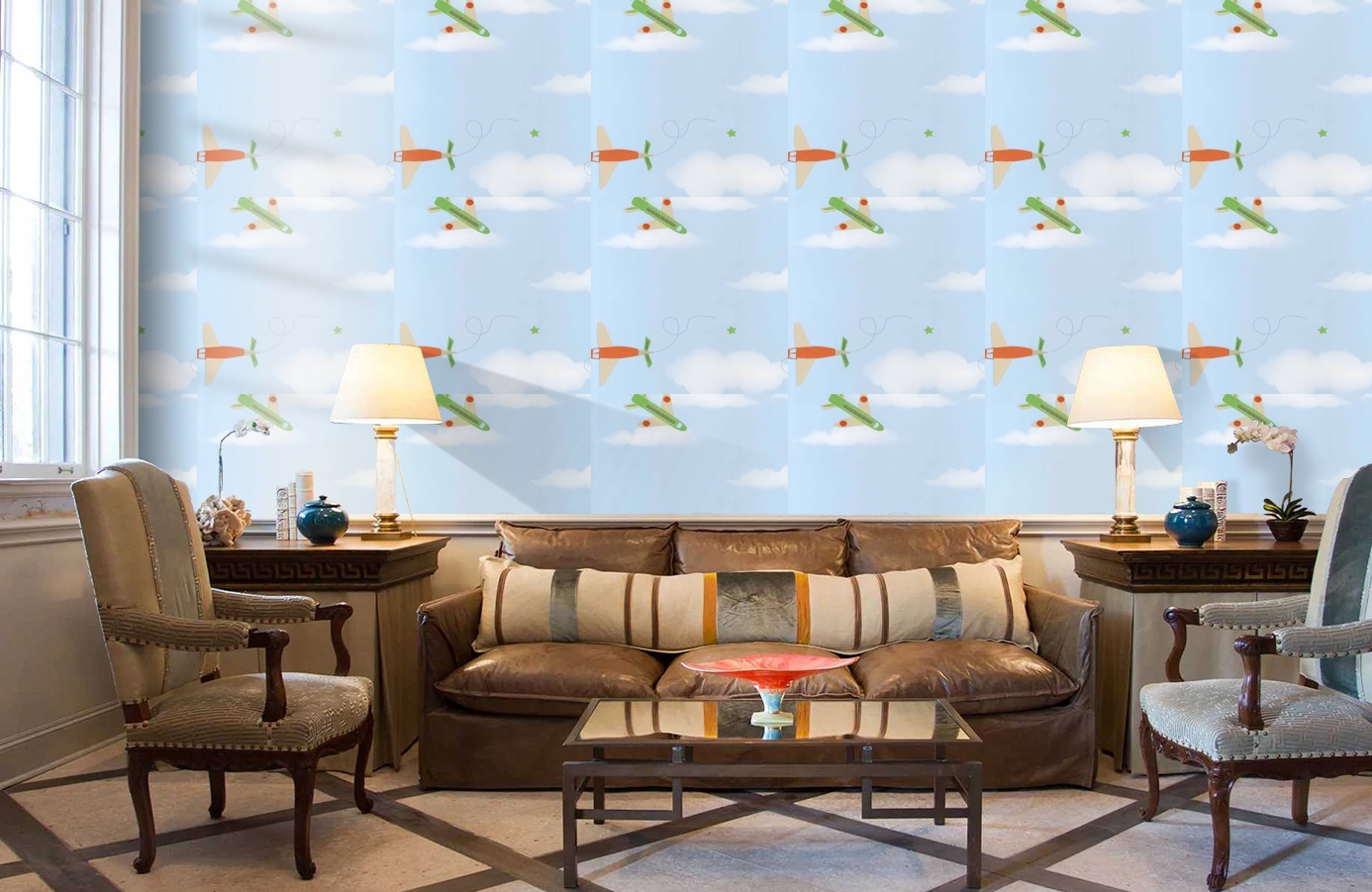 Обои DL21135 фото в интерьере кабинета