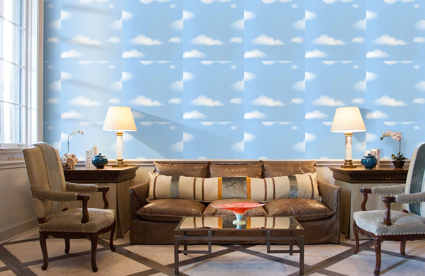 Обои DL21136 фото в интерьере кабинета