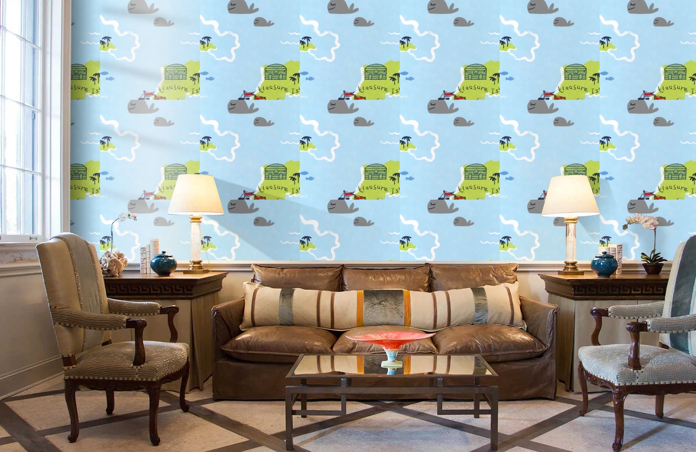 Обои DL21139 фото в интерьере кабинета