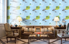 Обои DL21139 фото в интерьере кабинета превью