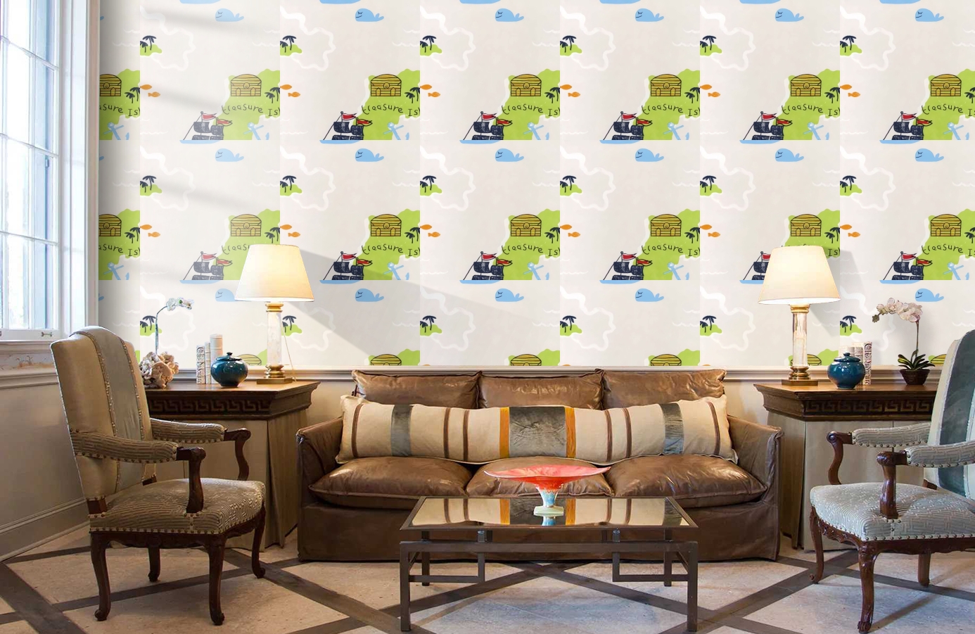 Обои DL21140 фото в интерьере кабинета