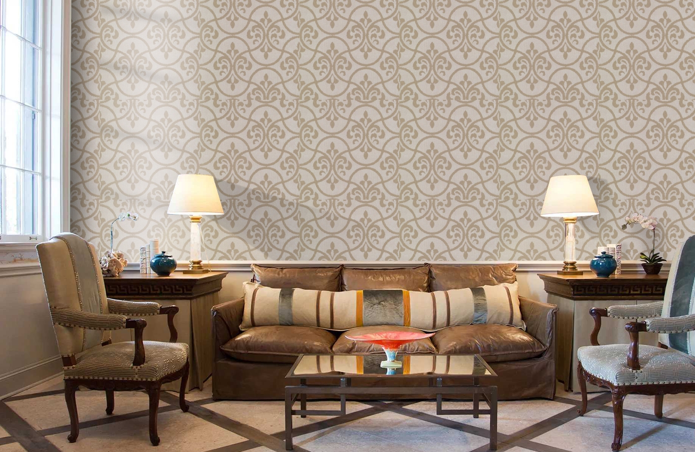 Обои DL23007 фото в интерьере кабинета