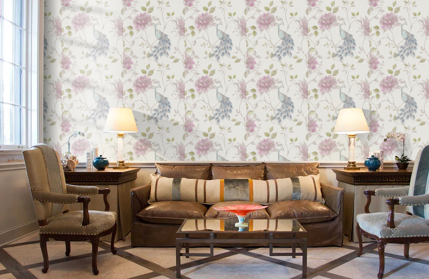 Обои FD21710 фото в интерьере кабинета