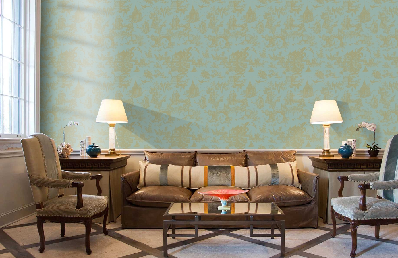 Обои FD21765 фото в интерьере кабинета