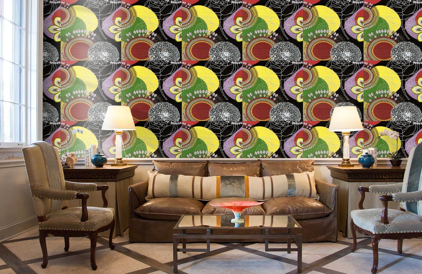 Обои 512-1 фото в интерьере кабинета