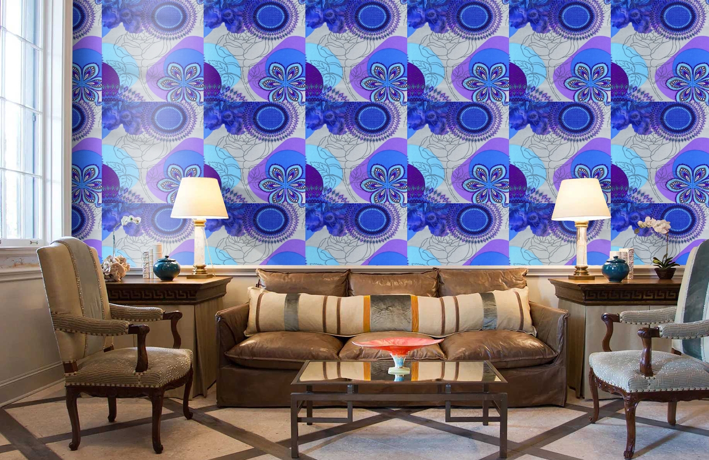 Обои 512-2 фото в интерьере кабинета