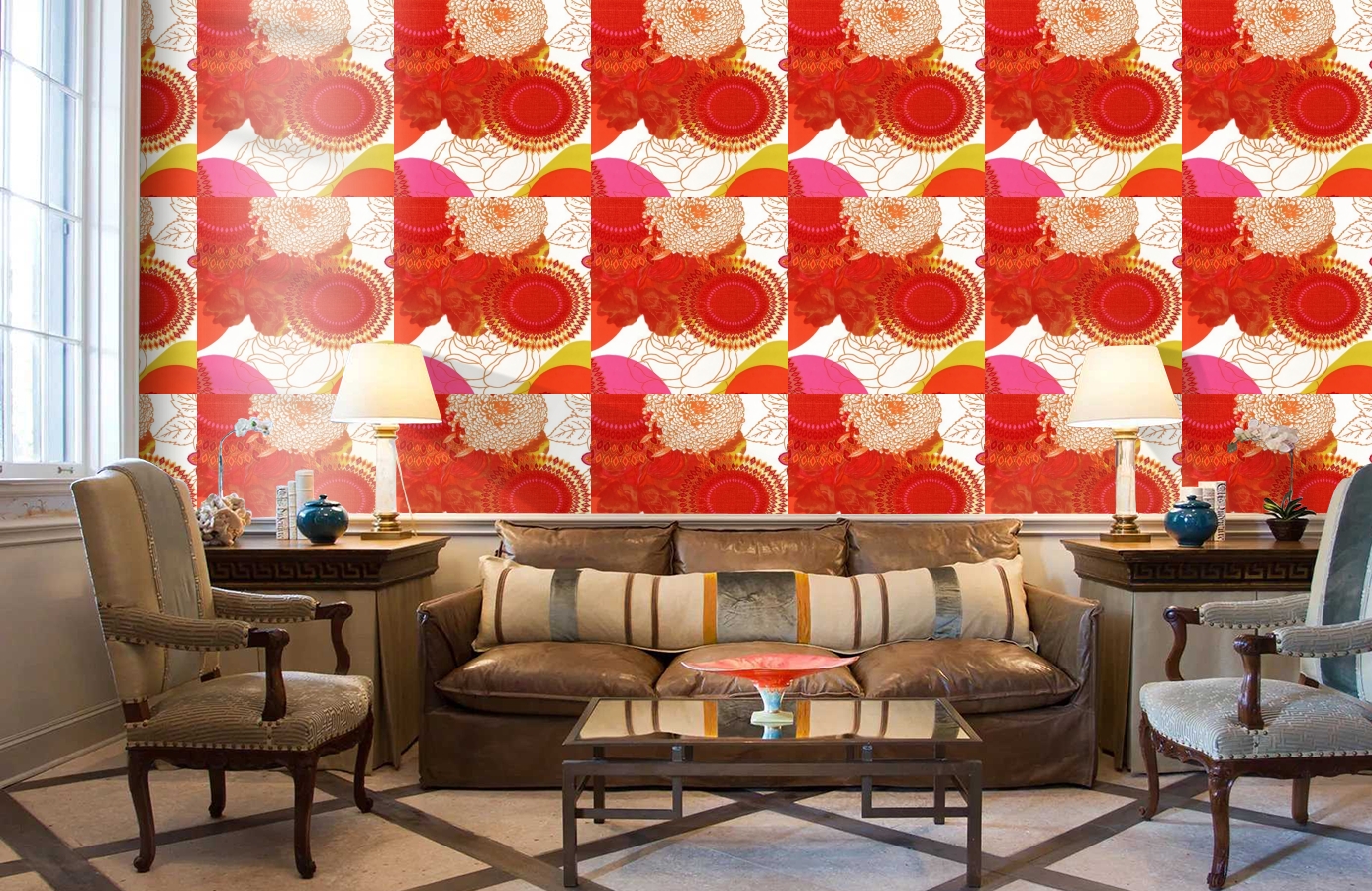 Обои 512-3 фото в интерьере кабинета