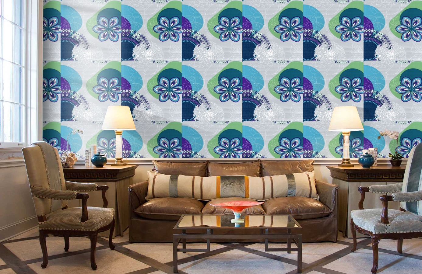 Обои 512-4 фото в интерьере кабинета