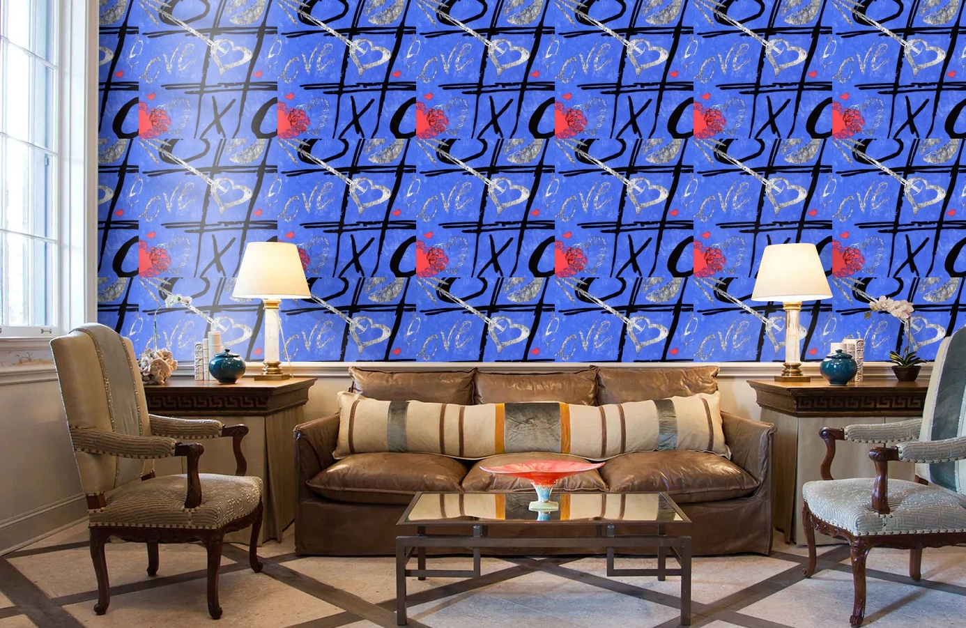 Обои 516-4 фото в интерьере кабинета