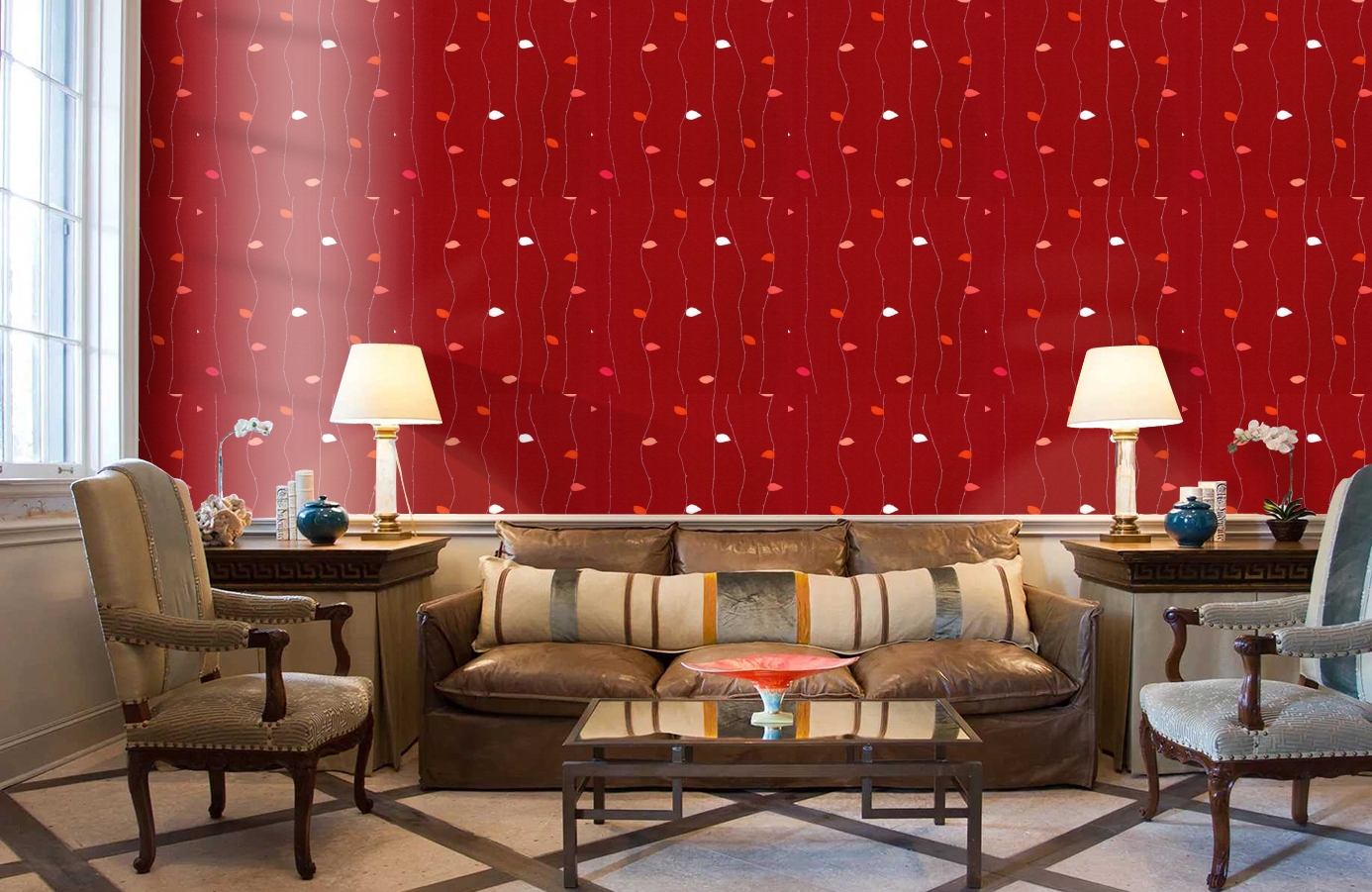 Обои 519-2 фото в интерьере кабинета