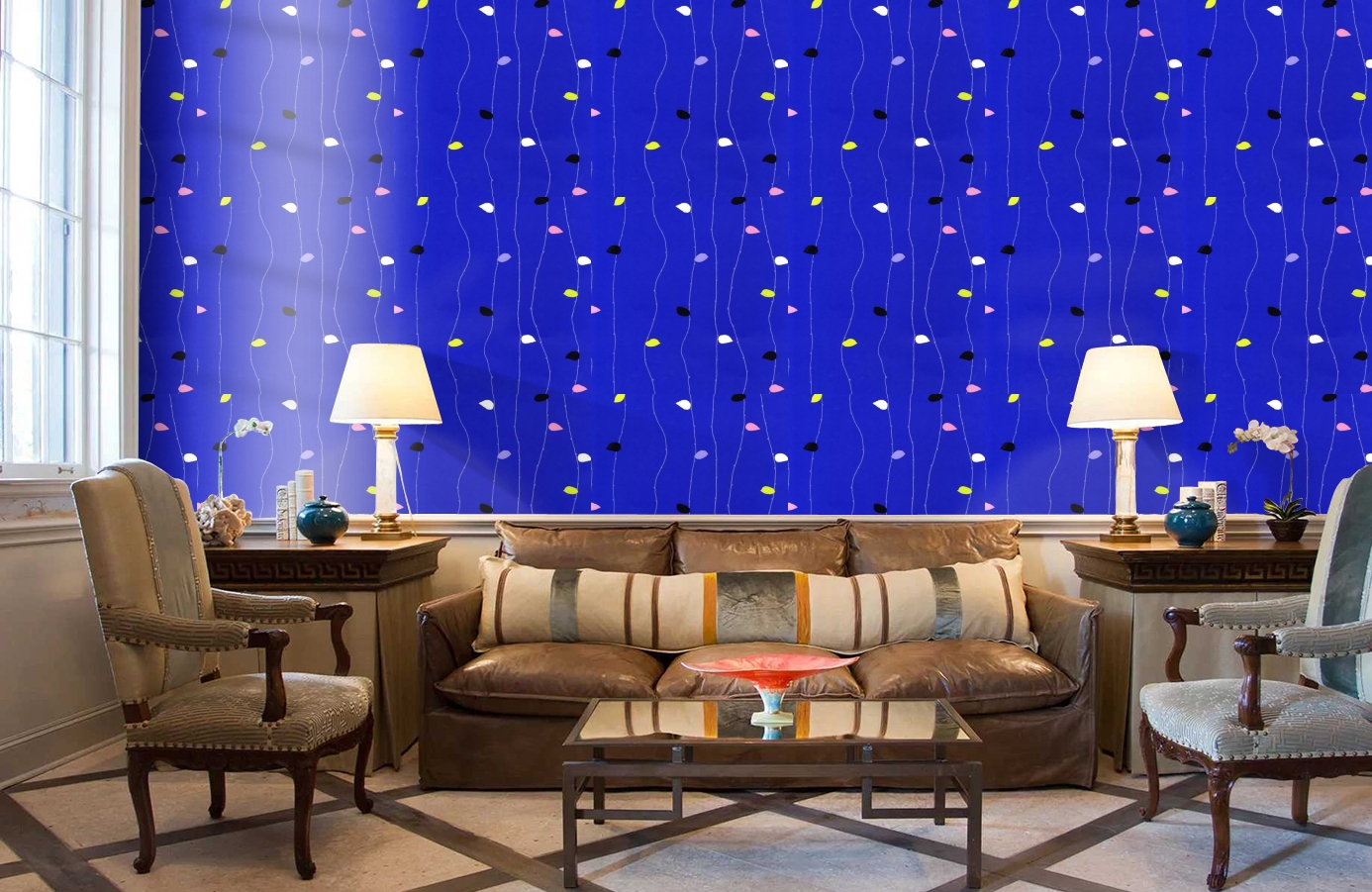 Обои 519-3 фото в интерьере кабинета