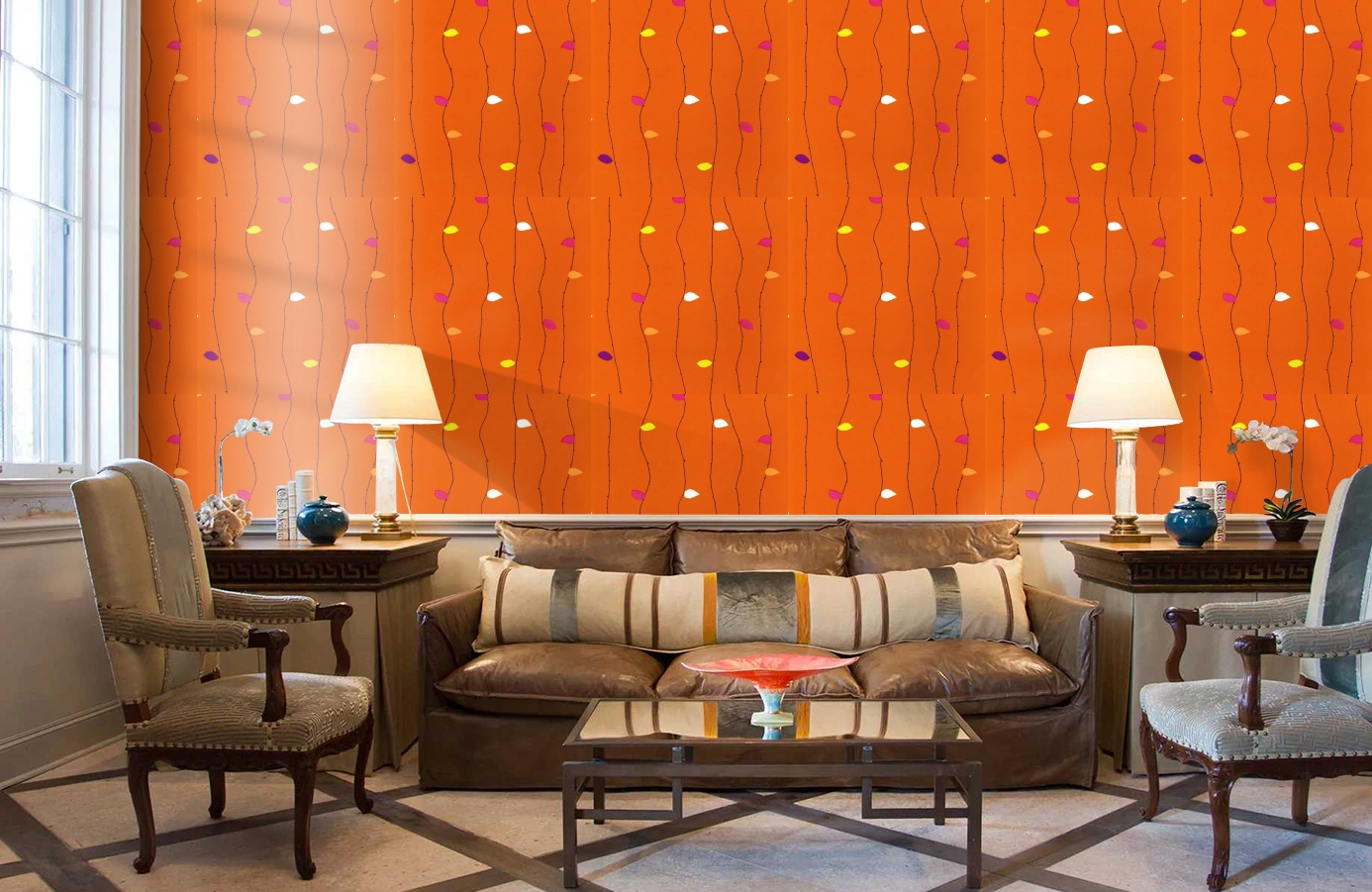 Обои 519-5 фото в интерьере кабинета