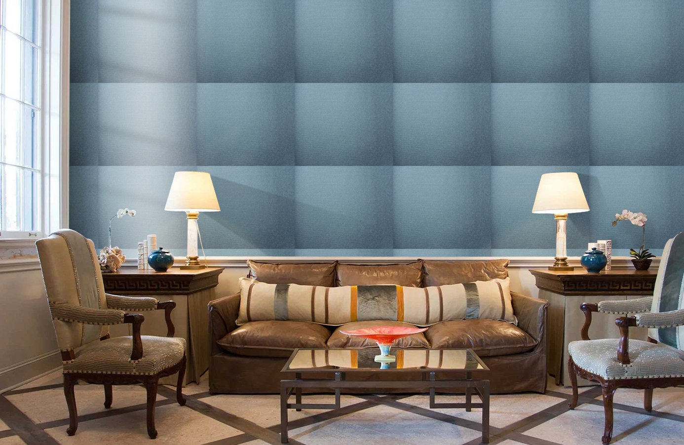 Обои 6520-7 фото в интерьере кабинета