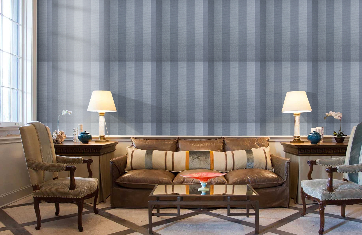 Обои 6540-7 фото в интерьере кабинета