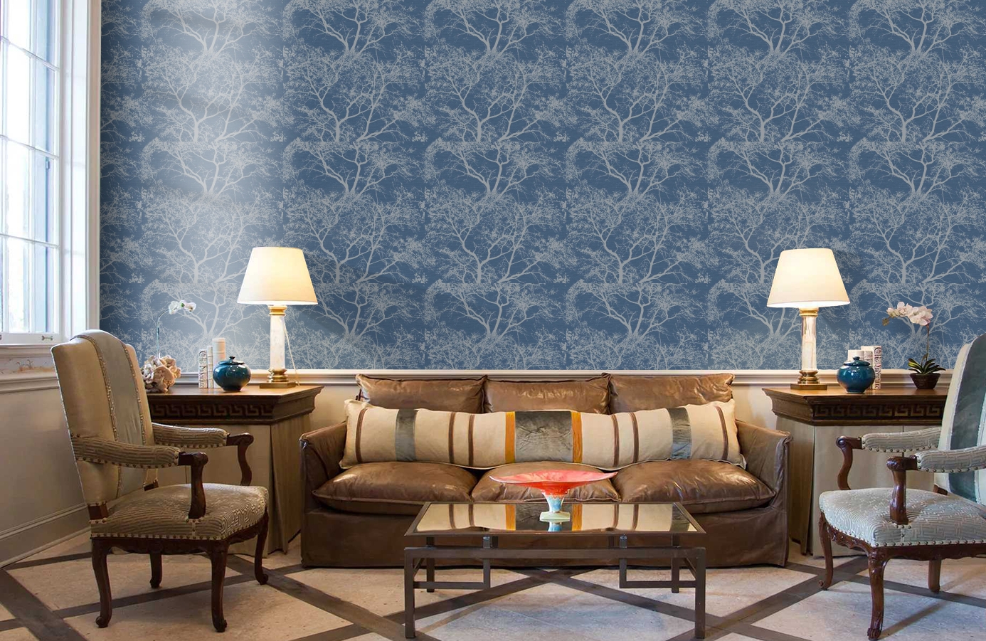 Обои 65402 фото в интерьере кабинета