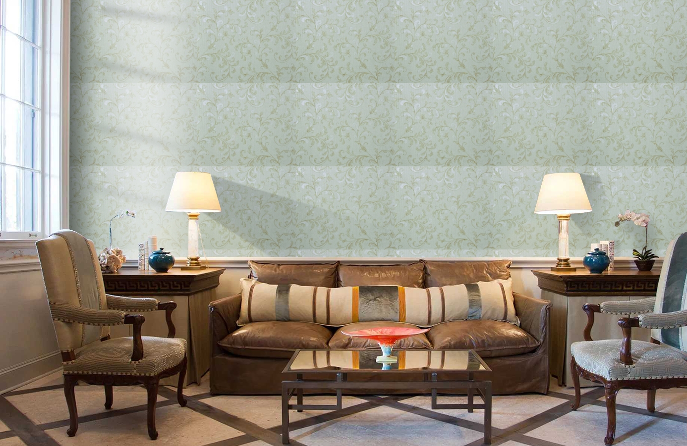 Обои 6550-1 фото в интерьере кабинета