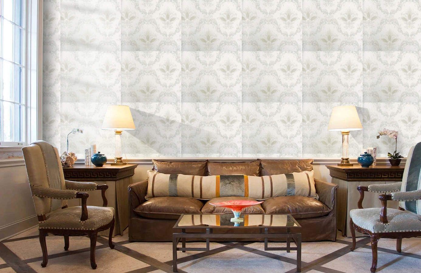 Обои 6560-3 фото в интерьере кабинета