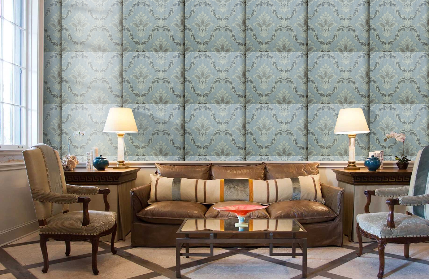 Обои 6560-5 фото в интерьере кабинета