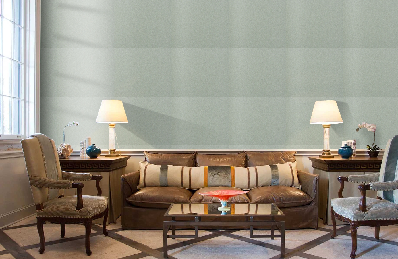 Обои 6570-1 фото в интерьере кабинета