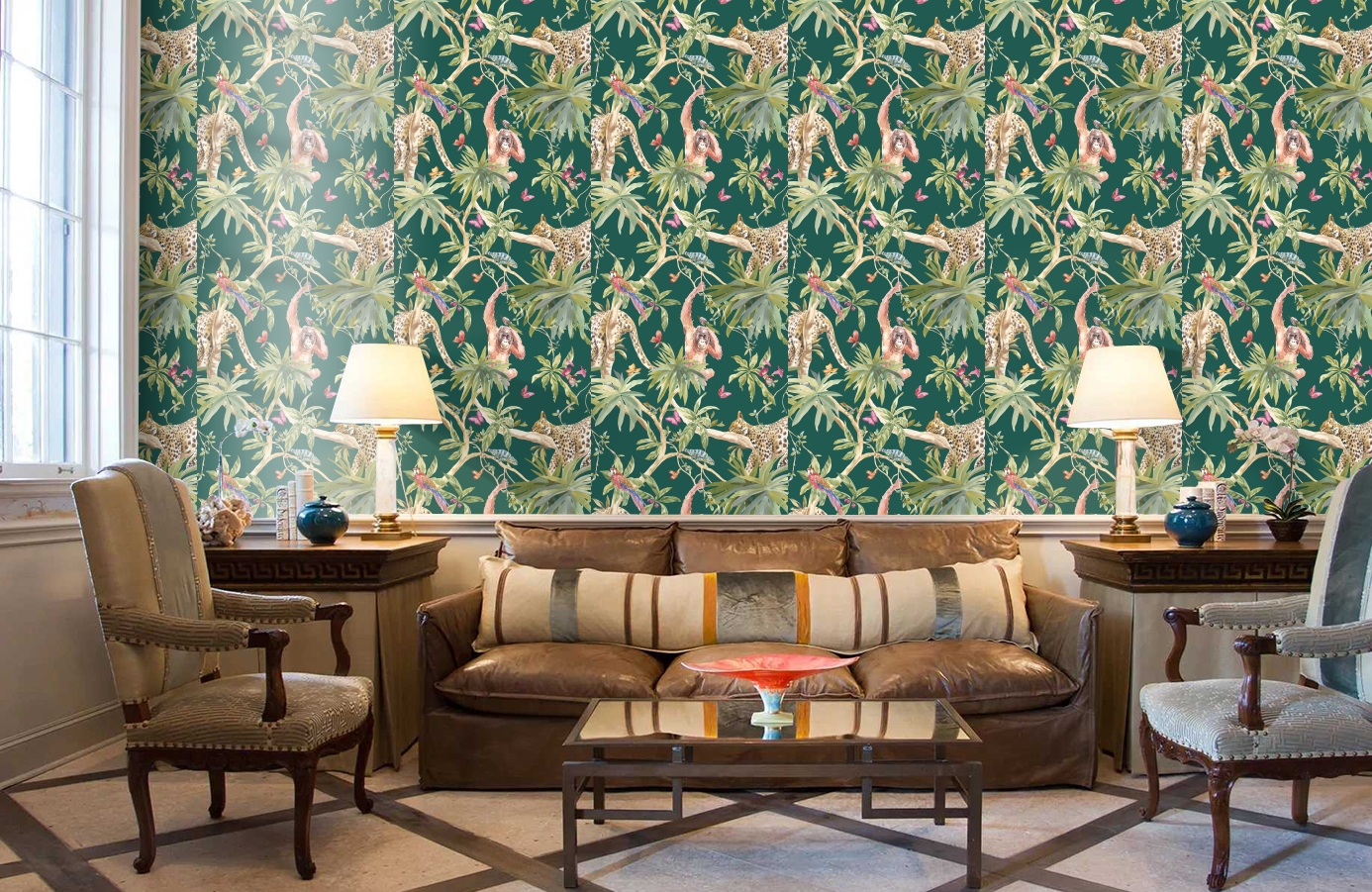 Обои 90563 фото в интерьере кабинета